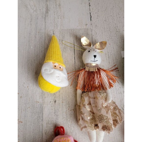 Felt Santa Claus let it snow variety ornament ballerina mouse xmas set - Picture 5 of 9